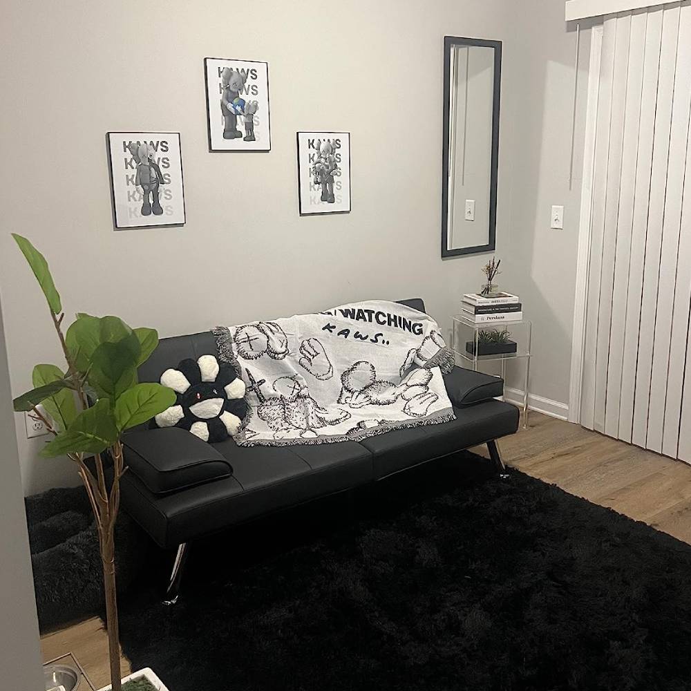 Futon Sofa Bed - Black: image 5