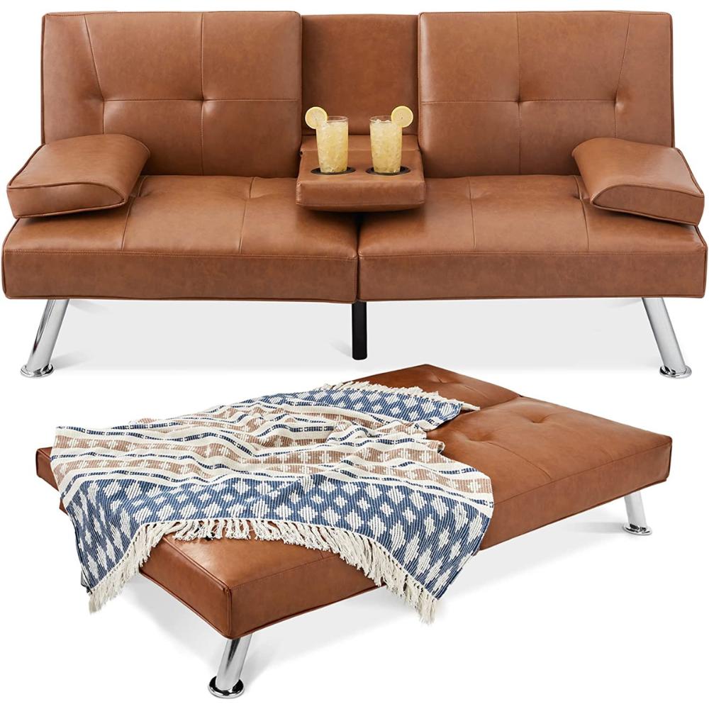 Futon Sofa Bed - Black: image 8