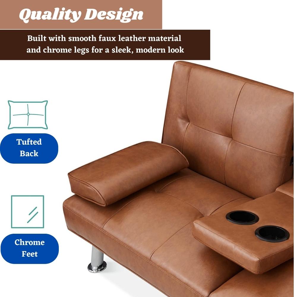 Futon Sofa Bed - Black: image 12
