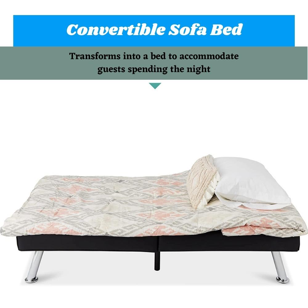 Futon Sofa Bed - Black: image 14