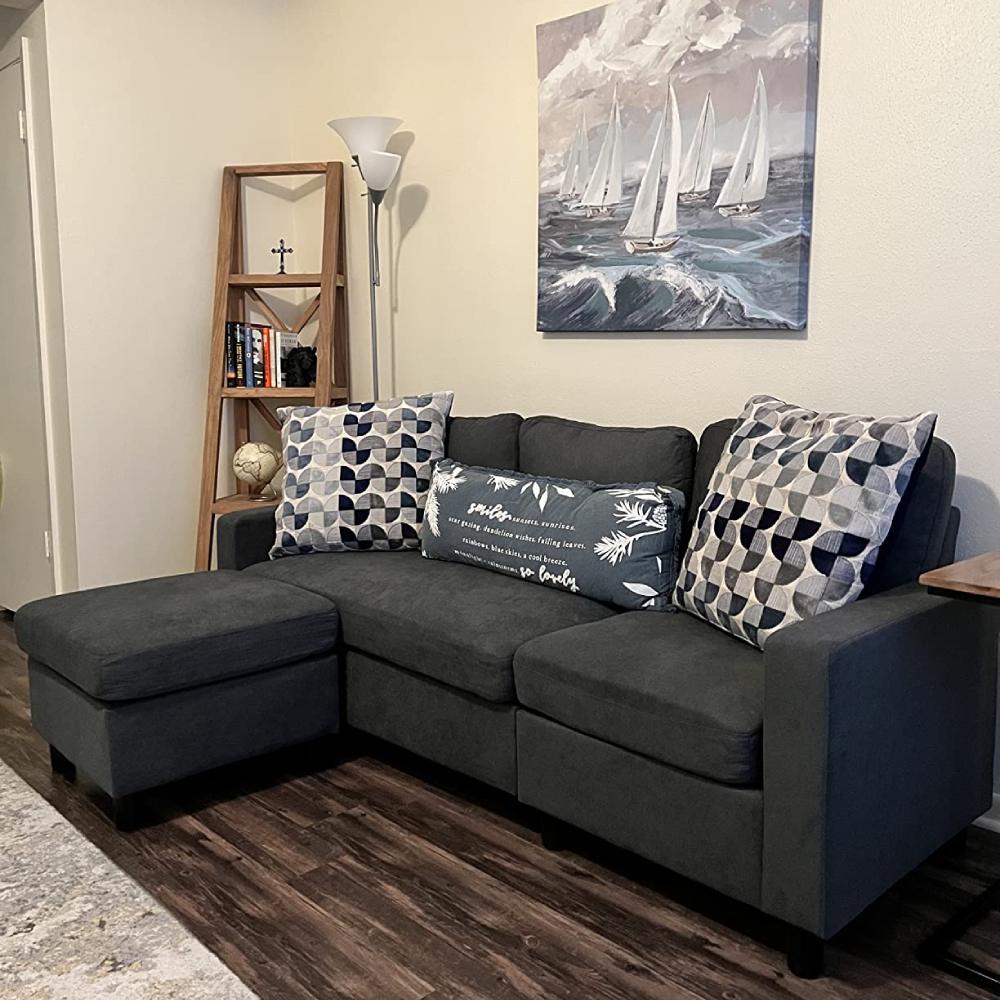 L-Shaped Couch - Dark Gray: image 3