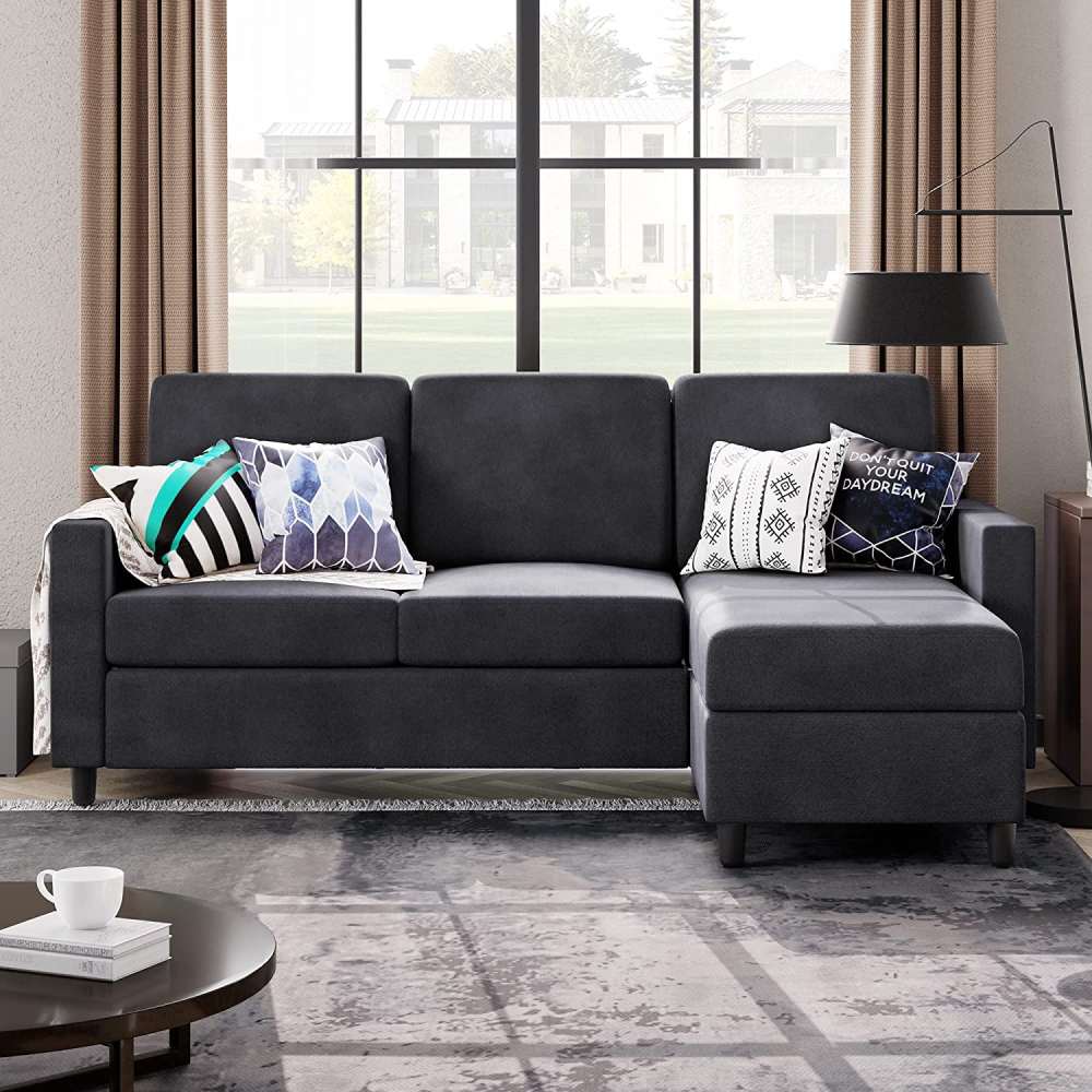 L-Shaped Couch - Dark Gray: image 4