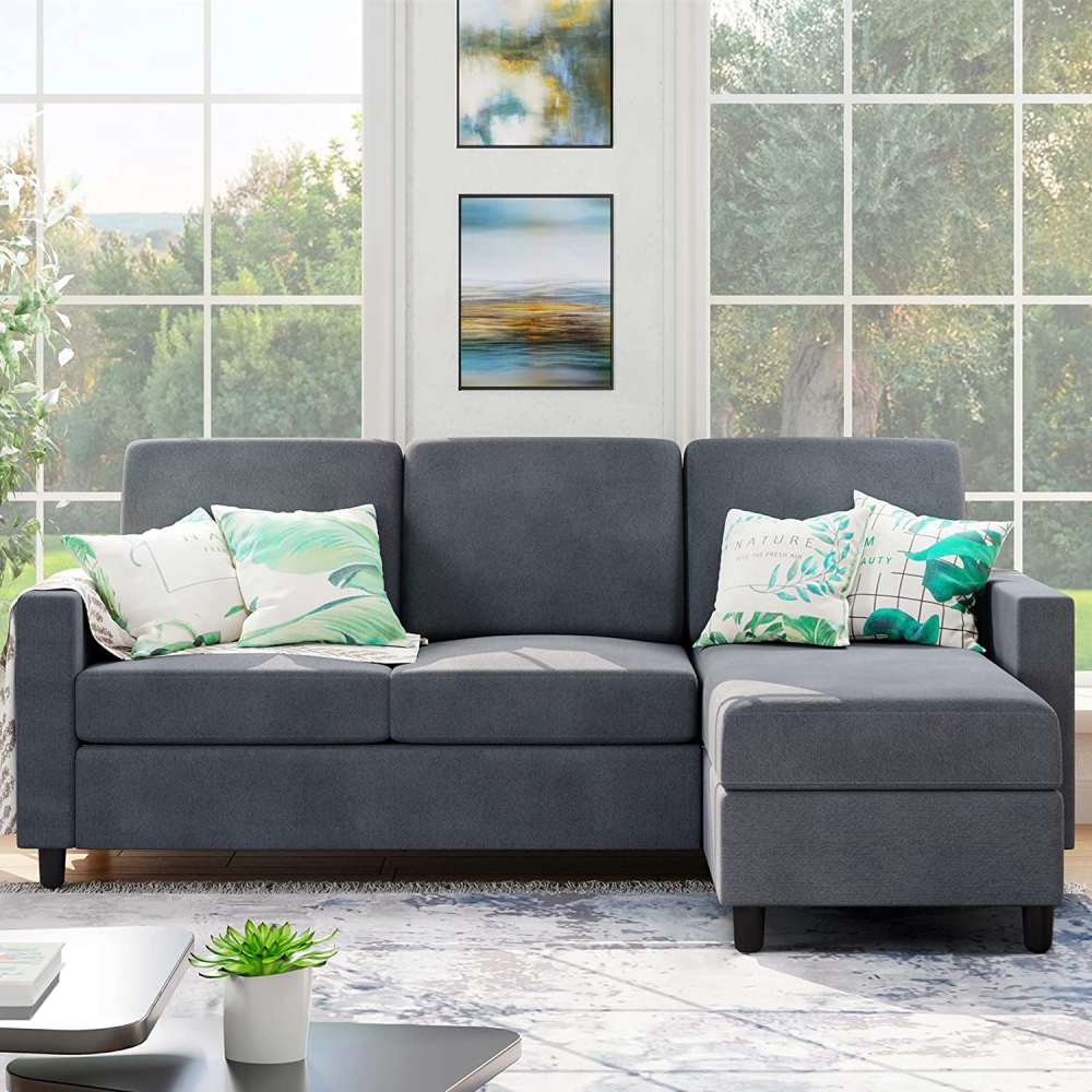 L-Shaped Couch - Dark Gray: image 6