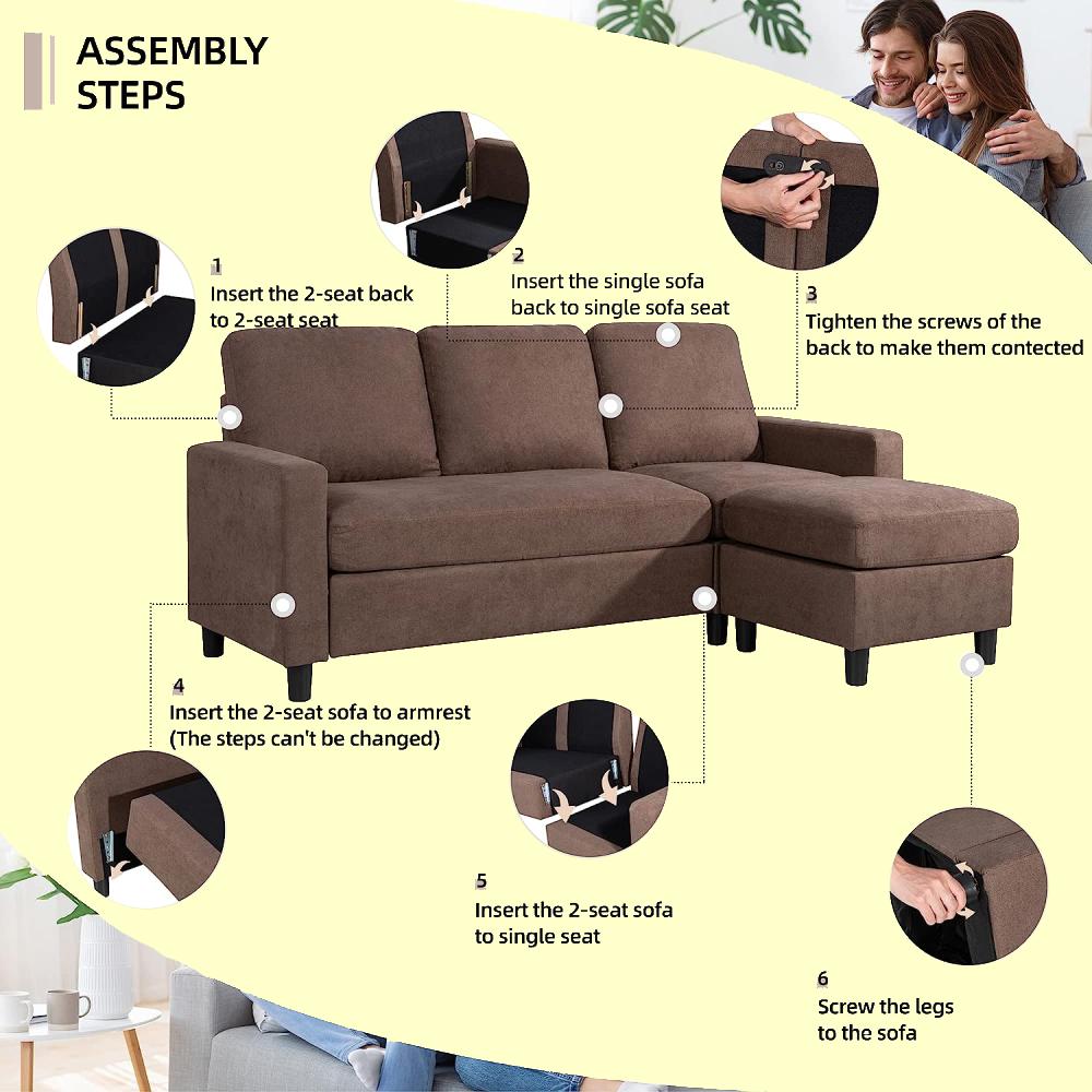 L-Shaped Couch - Dark Gray: image 10