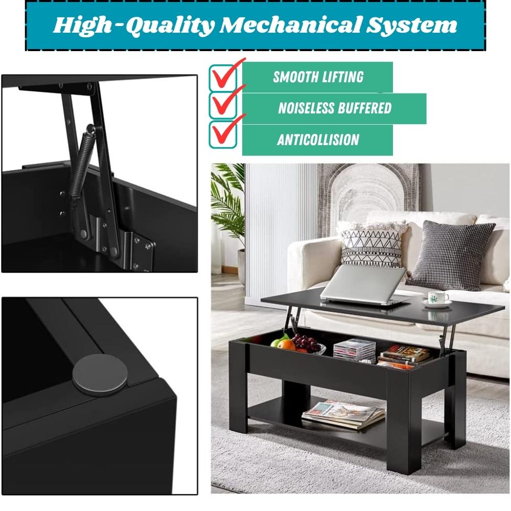 Lift Top Coffee Table - Black: image 9