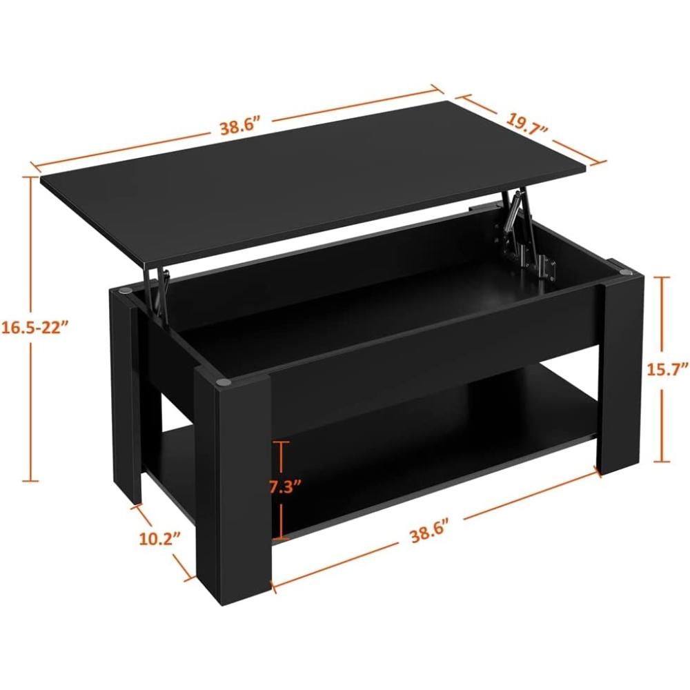Lift Top Coffee Table - Black: image 12