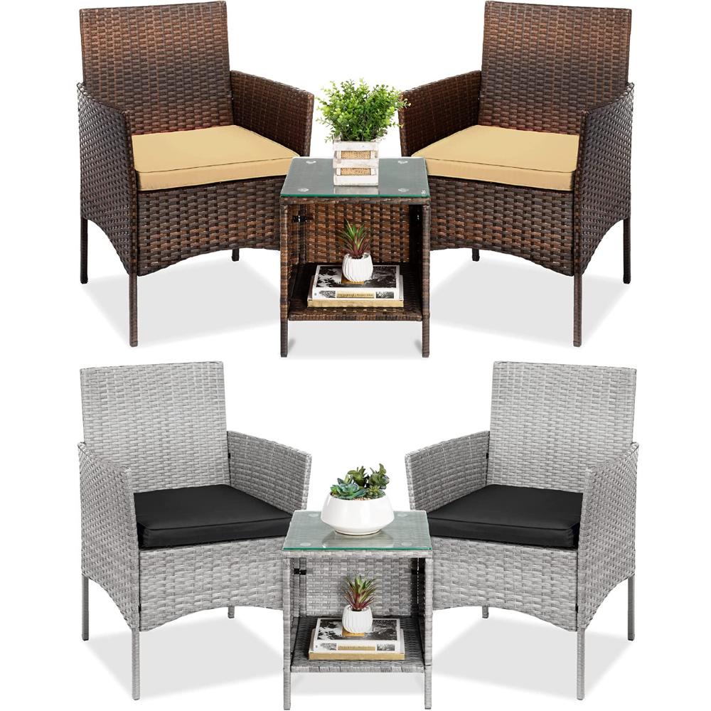 Outdoor Table and Chairs - Gray Black: image 3