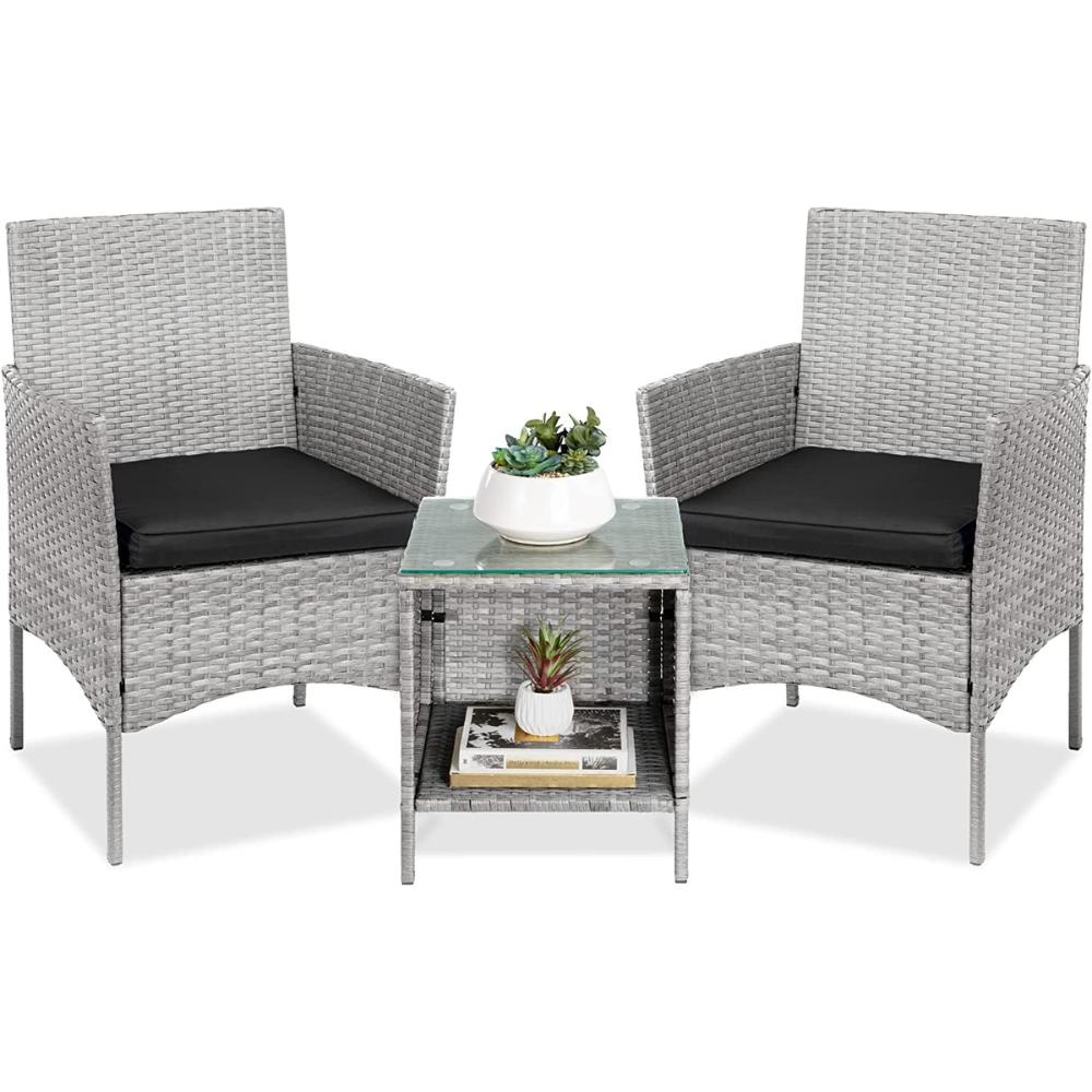 Outdoor Table and Chairs - Gray Black: image 5