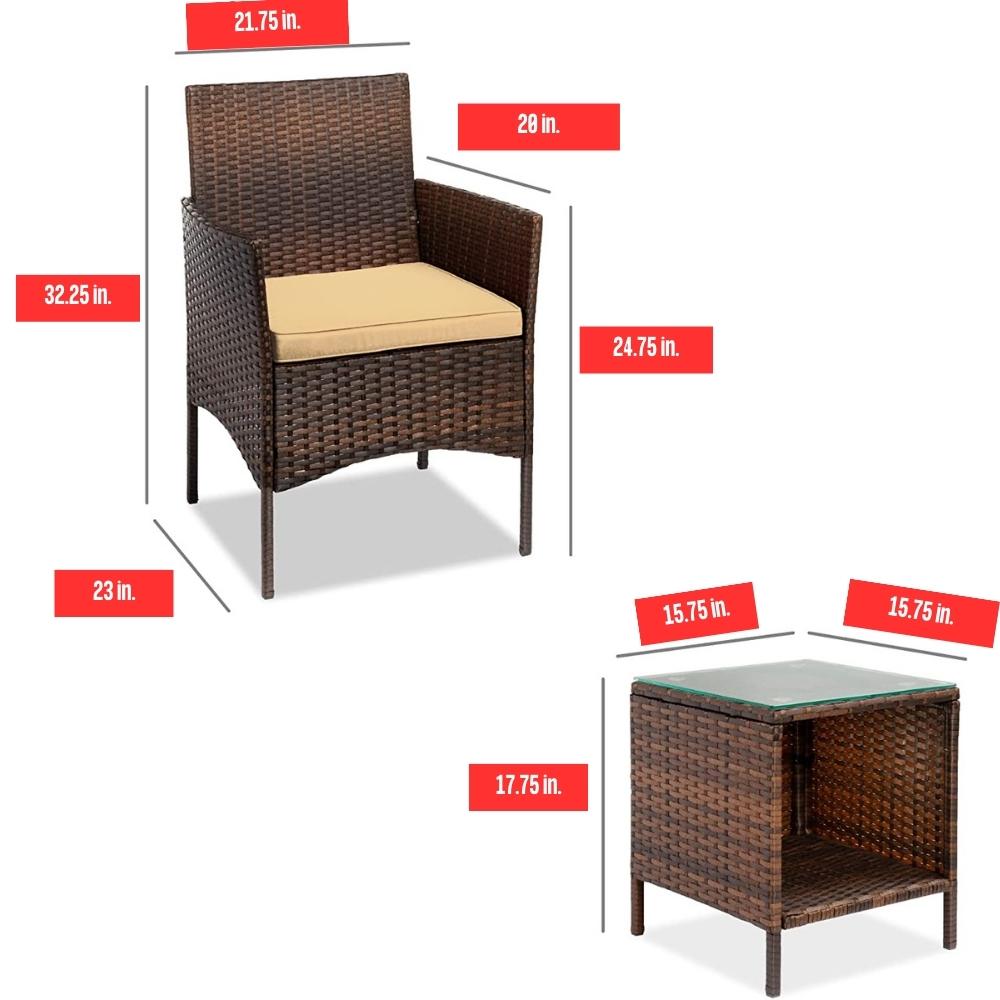 Outdoor Table and Chairs - Gray Black: image 11